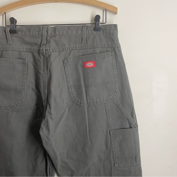 Dickies Relaxed Fit Heavyweight Duck Carpenter Pants Olive Green size 38x32 - Picture 4 of 13